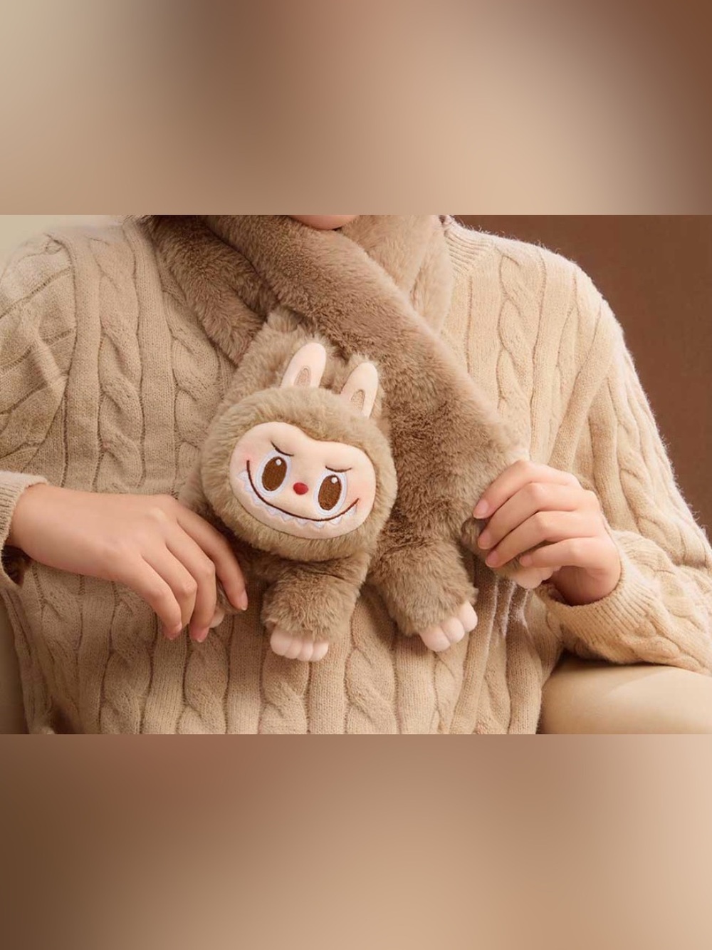 Authentic Warm Fluffy Holiday Series- LABUBU Plush Scarf